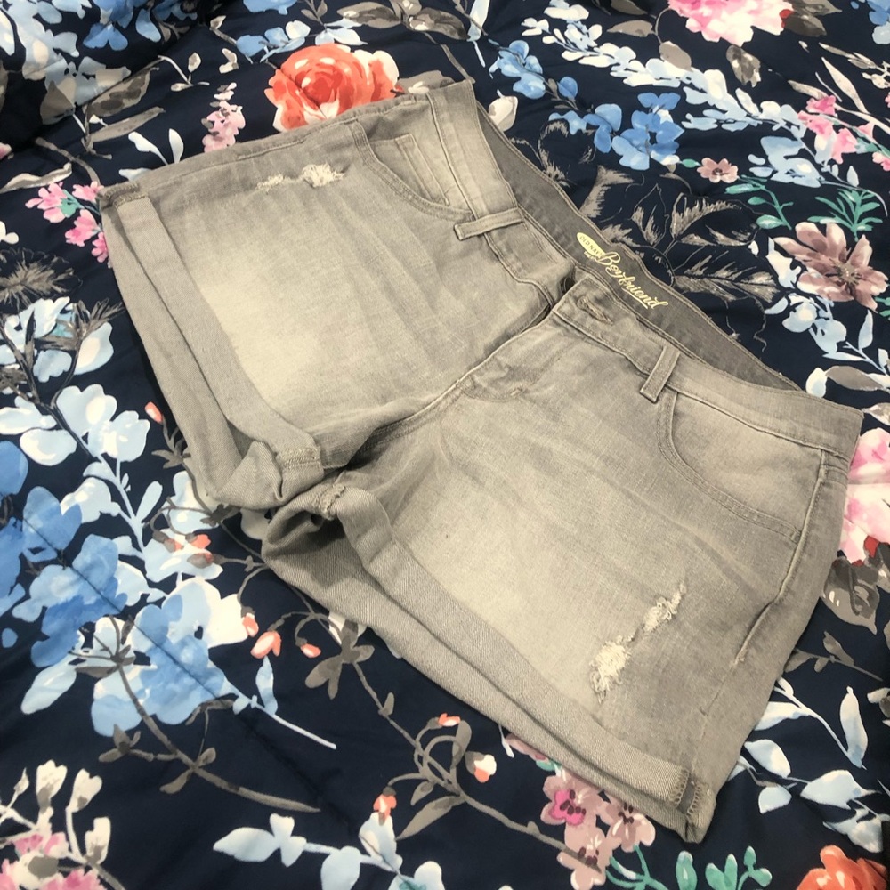 Old Navy Gray Washed Denim Shorts